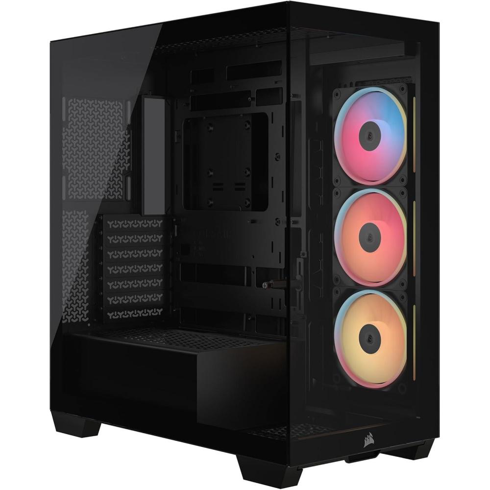 imageCORSAIR 3500X LXR RGB iCUE Link MidTower PC Case  3X PreInstalled LX120R RGB Fans Includes iCUE Link System Hub GPU AntiSag Arm Fits up to 10x 120mm Fans  BlackBlack