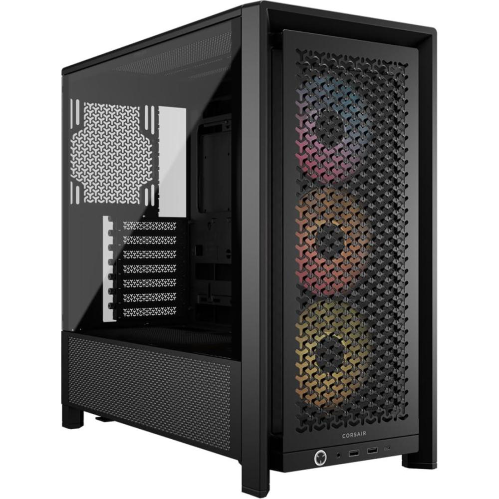 imageCORSAIR 4000D RS ARGB Frame Modular MidTower ATX PC Case  High Airflow 3X PreInstalled RS ARGB Fans InfiniRail Fan Mounting System ASUS BTF MSI Project Zero Gigabyte Project Stealth  WhiteBlack