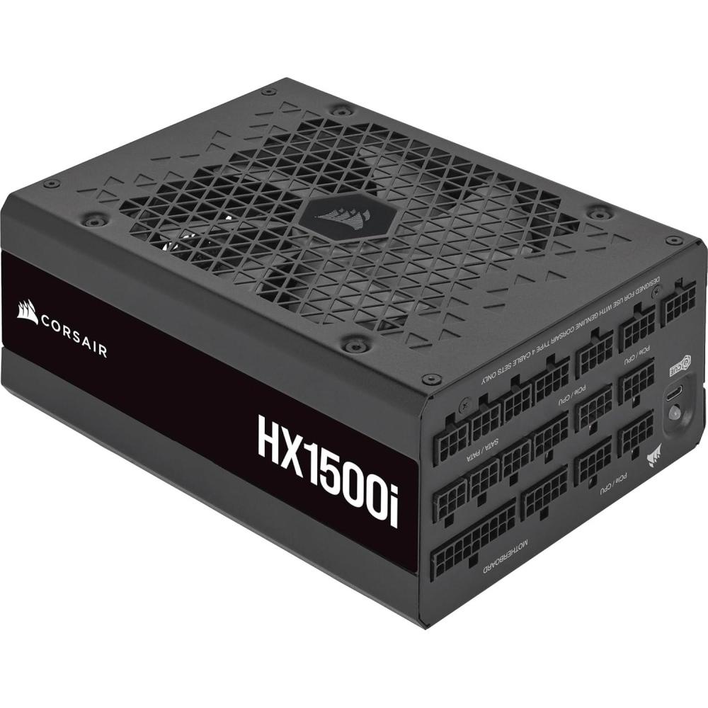imageCORSAIR HX1200i Fully Modular UltraLow Noise ATX Power Supply  ATX 31 ampamp PCIe 51 Compliant  Fluid Dynamic Bearing Fan  CORSAIR iCUE Software Compatible  80 Plus Platinum Efficiency  Black1500 Watts