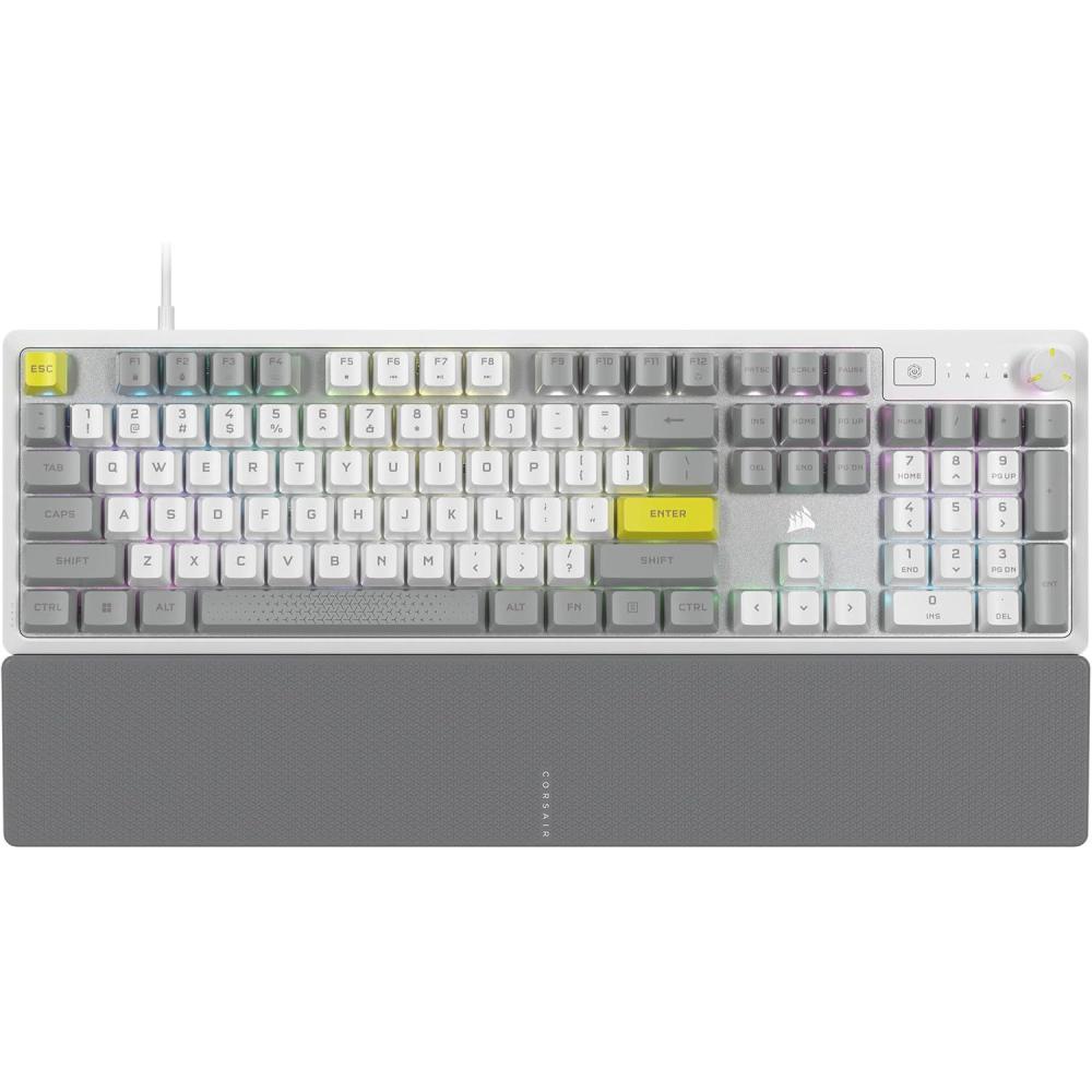 imageCORSAIR K70 CORE RGB Mechanical Wired Gaming Keyboard with Palmrest  PreLubed MLX Red Linear Switches SOCD ABS DoubleShot Keycaps Sound Dampening Media Control Dial QWERTY NA  BlackWhite