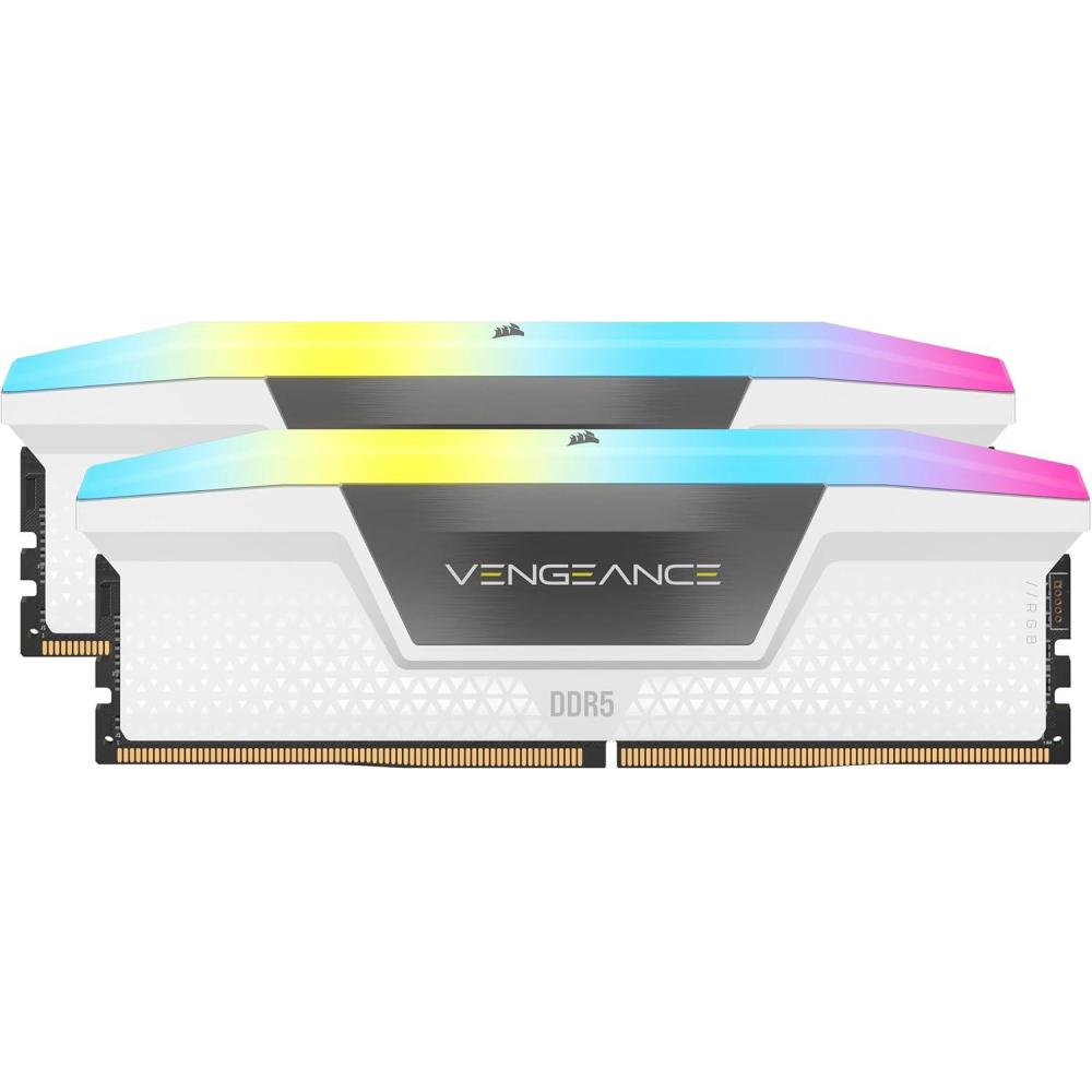 imageCORSAIR VENGEANCE RGB DDR5 RAM 32GB 2x16GB 6000MHz CL30363676 140V AMD EXPO Intel XMP Desktop Computer Memory  Gray CMH32GX5M2B6000Z30KWhite