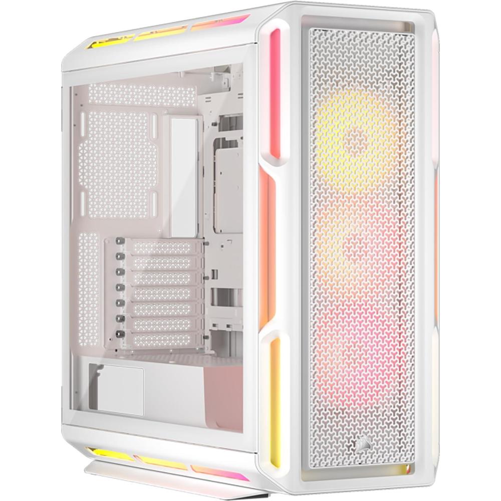 imageCORSAIR iCUE Link 5000T LX RGB MidTower ATX PC Case  3X PreInstalled LX120 RGB Fans Integrated Aurora RGB Light Strips Spacious Interior iCUE Link System Hub Included  WhiteWhite