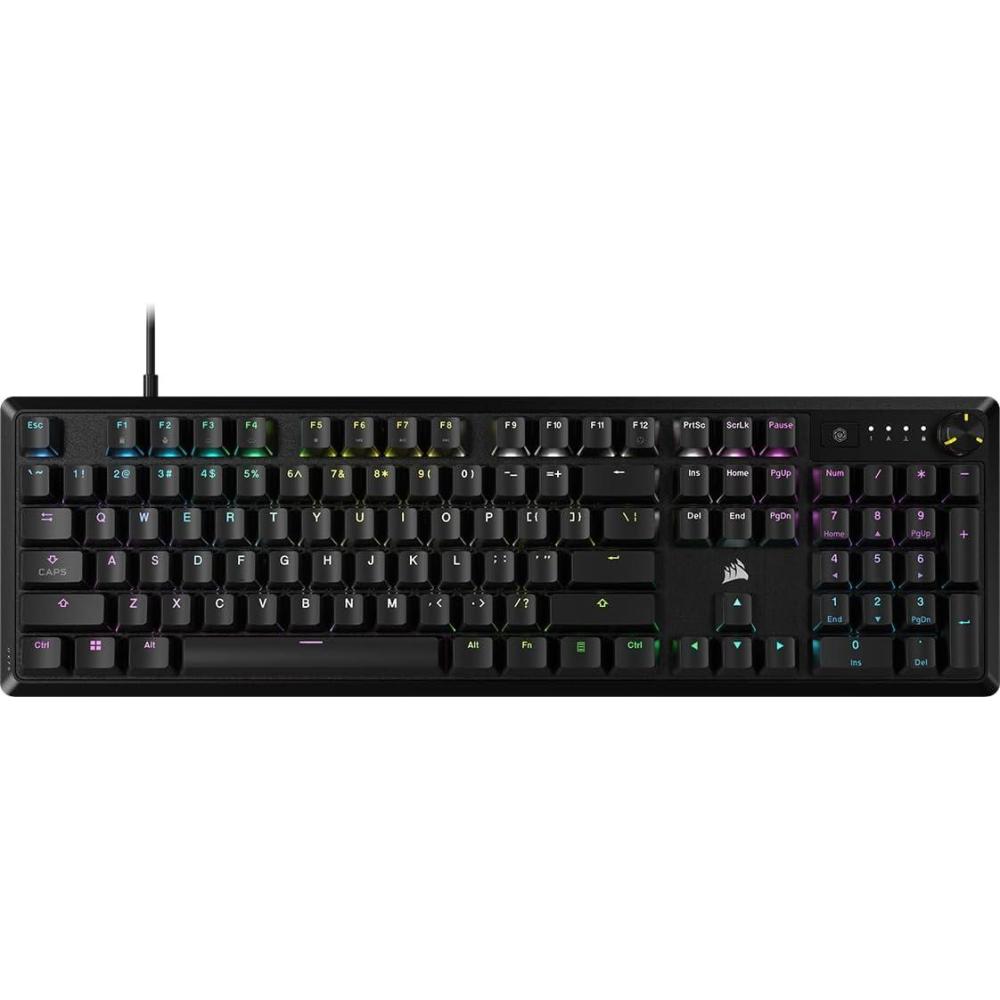 imageCorsair K70 CORE RGB Mechanical Wired Gaming Keyboard  PreLubed MLX Red Linear Switches SOCD ABS DoubleShot Keycaps Sound Dampening Media Control Dial 1000Hz Polling QWERTY NA  BlackK70 CORE