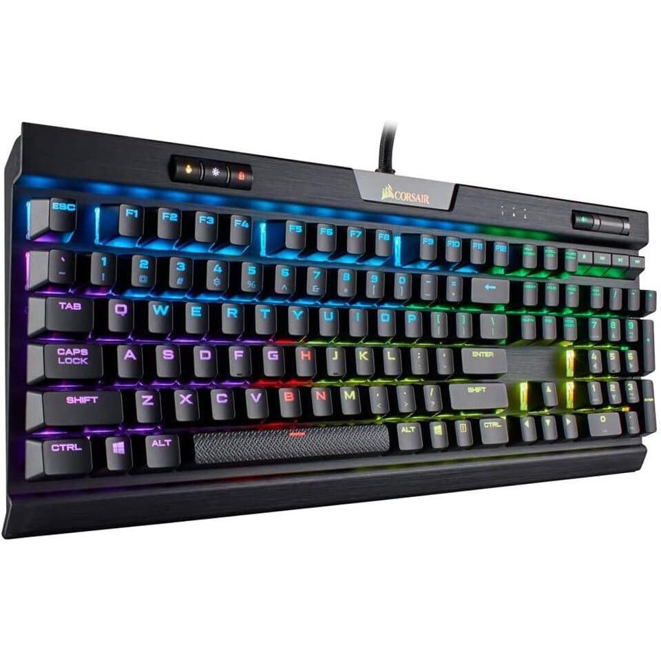 imageCorsair K70 CORE RGB Mechanical Wired Gaming Keyboard  PreLubed MLX Red Linear Switches SOCD ABS DoubleShot Keycaps Sound Dampening Media Control Dial 1000Hz Polling QWERTY NA  BlackCherry Speed Fast