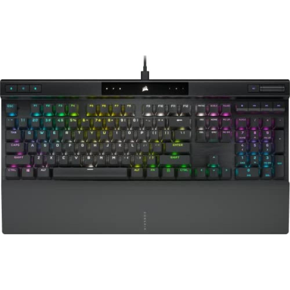 imageCorsair K70 PRO RGB OpticalMechanical Gaming Keyboard  OPX Linear Switches PBT DoubleShot Keycaps 8000Hz HyperPolling Magnetic SoftTouch Palm Rest  NA Layout QWERTY  WhiteBlack