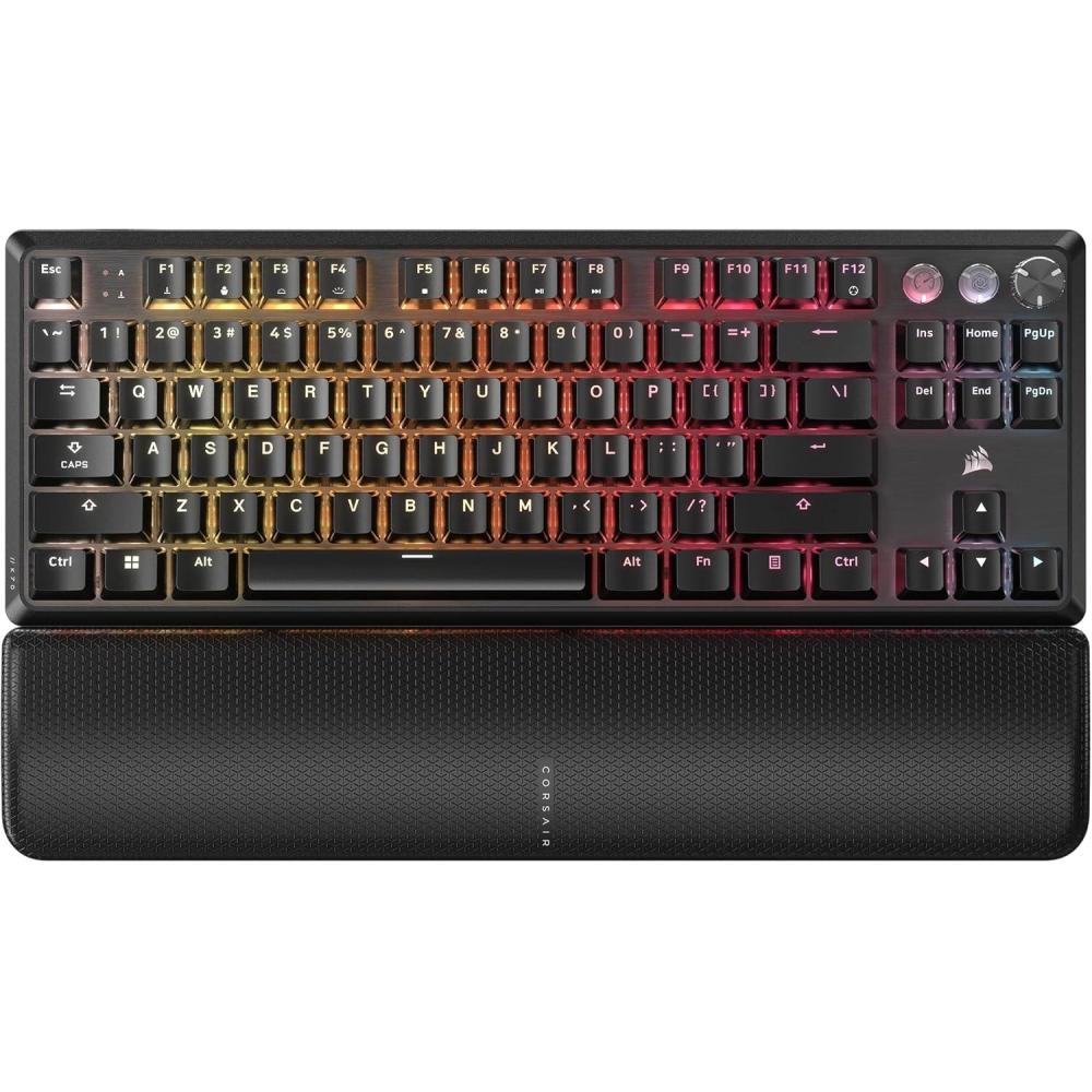 imageCorsair K70 PRO TKL RGB Tenkeyless Mechanical Wired Gaming Keyboard  PreLubed Hall Effect MGX Hyperdrive Adjustable Switches Simultaneous SOCD and Rapid Trigger ABS DoubleShot QWERTY NA  BlackTKL