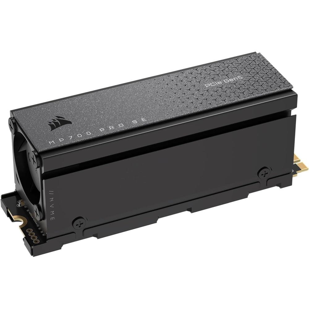 imageCorsair MP700 PRO SE with Air Cooler 2TB PCIe 50 x4 NVMe 20 M2 SSD  M2 2280  Up to 14000MBsec Sequential Read  HighDensity 3D TLC NAND  BlackSSD with Air Cooler