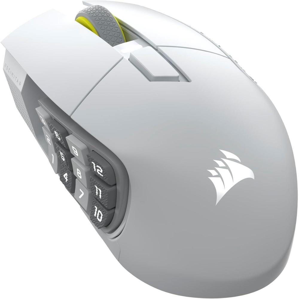 imageCorsair Scimitar Elite Wireless SE MMO PC Gaming Mouse  33000 DPI 16 Programmable Buttons Key Slider Elgato Virtual Stream Deck 1000Hz Polling Up to 150Hour Battery  WhiteWhite