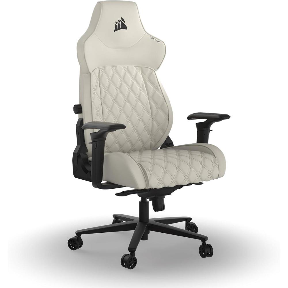 imageCorsair TC500 Luxe Gaming Chair  Premium Breathable Fabric  Wide Seat  FiveWay Adjustable Armrests  Adjustable Builtin Lumbar Support  90160 Degree Recline  ShadowWhite