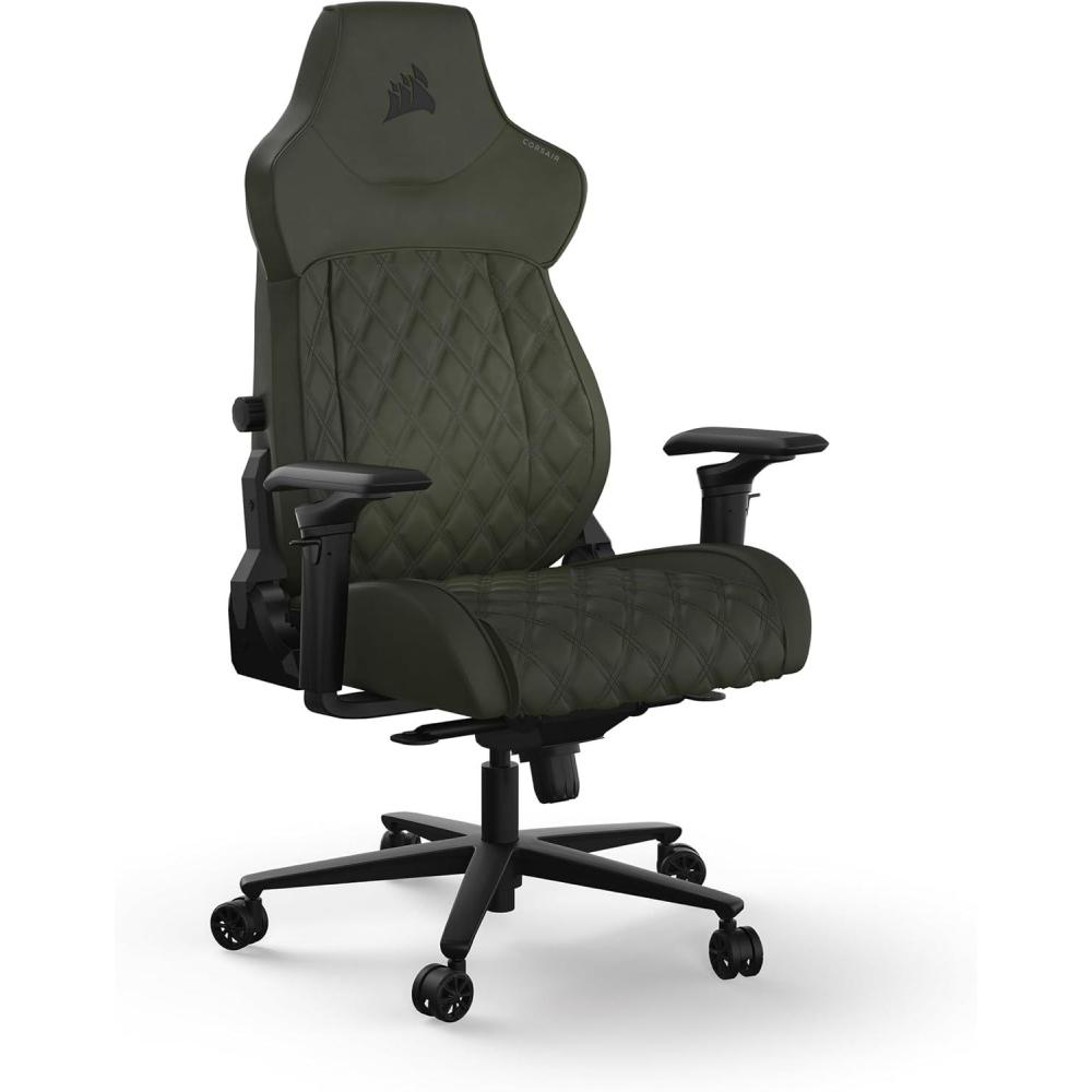 imageCorsair TC500 Luxe Gaming Chair  Premium Breathable Fabric  Wide Seat  FiveWay Adjustable Armrests  Adjustable Builtin Lumbar Support  90160 Degree Recline  ShadowGreen