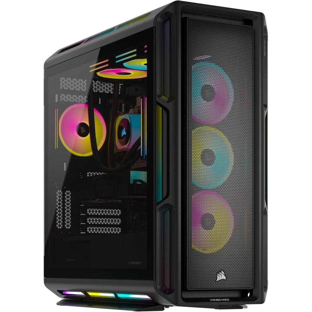 imageCorsair Vengeance i8300 Gaming PC  Liquid Cooled Intel Core Ultra 9 285K NVIDIA GeForce RTX 5090 GPU 64GB Dominator Titanium RGB DDR5 Memory 24TB M2 SSD  Black