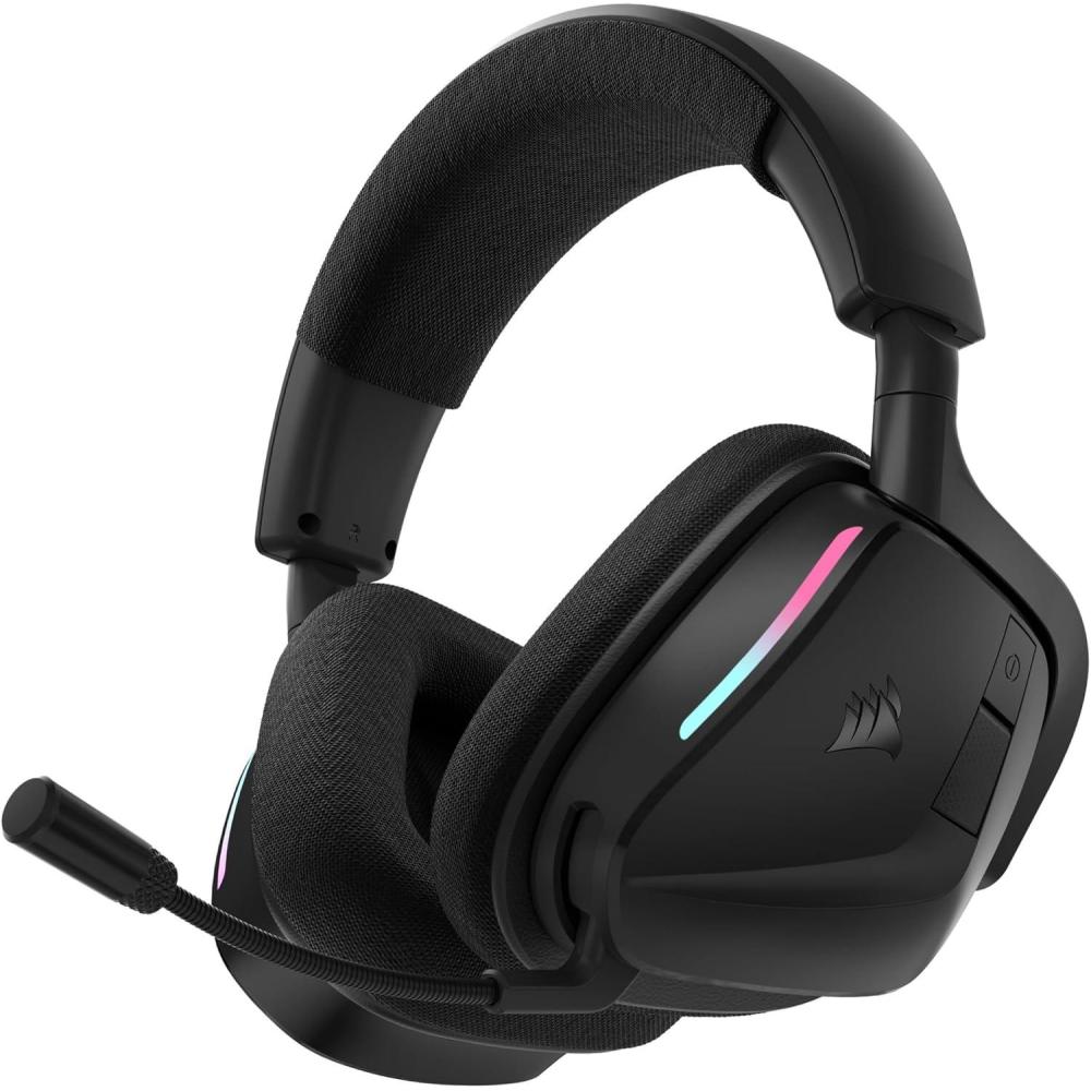 imageCorsair Void v2 Wireless Gaming Headset with Bluetooth for PC PS5 PS4 Switch Mobile  Dolby Atmos 70 Hr Battery Dual Wireless Lightweight Fast Charging  CarbonCarbon