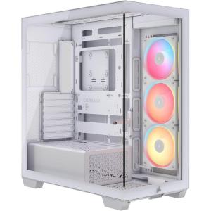 CORSAIR 3500X LX-R RGB iCUE Link Mid-Tower PC Case – 3X Pre-Installed LX120-R RGB Fans, Includes iCUE Link System Hub, GPU Anti-Sag Arm, Fits up to 10x 120mm Fans – Black(White)