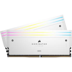 CORSAIR Dominator Titanium RGB DDR5 64GB (2x32GB) DDR5 6000MHz CL30 AMD Expo Intel XMP iCUE Compatible Computer Memory – Gray (CMP64GX5M2B6000Z30)(White)