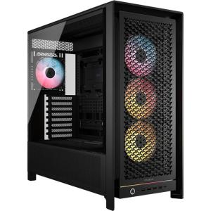 CORSAIR Frame 5000D RS ARGB Modular High Airflow Mid-Tower PC Case – 4X Pre-Installed RS ARGB Fans, InfiniRail™ Fan Mounting System, ASUS BTF, MSI Project Zero, Gigabyte Project Stealth – Black