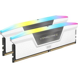 CORSAIR Vengeance RGB DDR5 RAM 16GB (1x16GB) 5600MHz CL40 Intel XMP iCUE Compatible Computer Memory – Black (CMH16GX5M1B5600C40)(White)