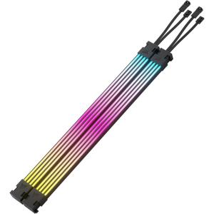 CORSAIR iCUE ARGB PSU Cable Strips – 2X 200mm LED Strips – 100 RGB LEDs Per Strip – Fits Any PSU Cable – Motherboard 5V ARGB Control – Black