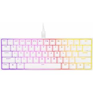 Corsair K65 RGB MINI 60% Mechanical Wired Gaming Keyboard – Cherry MX Speed Switches – PBT Double-Shot Keycaps – iCUE Compatible – QWERTY NA – White