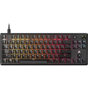 Corsair K70 CORE TKL Wireless RGB Tenkeyless Mechanical Gaming Keyboard – Pre-Lubed MLX Red v2 Linear Switches, SOCD, ABS Double-Shot Keycaps, Sound Dampening, 1000Hz Polling, QWERTY NA – Black(Wired)