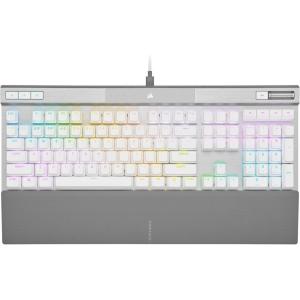 Corsair K70 PRO RGB Optical-Mechanical Gaming Keyboard – OPX Linear Switches, PBT Double-Shot Keycaps, 8,000Hz Hyper-Polling, Magnetic Soft-Touch Palm Rest – NA Layout, QWERTY – White(White)