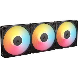 Corsair RS120-R ARGB 120mm PWM ARGB Reverse Fans – Reverse Rotor, +5V ARGB Connections, Eight RGB LEDs, High Static Pressure, Daisy-Chain, Magnetic Dome Bearing, Zero RPM Mode – Triple Pack – Black