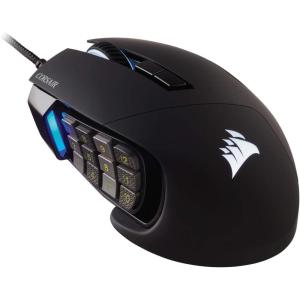 Corsair Scimitar Elite Wireless SE MMO PC Gaming Mouse – 33,000 DPI, 16 Programmable Buttons, Key Slider, Elgato Virtual Stream Deck, 1,000Hz Polling, Up to 150-Hour Battery – White(Black)
