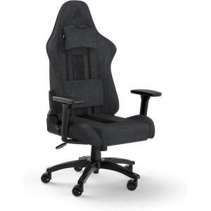 Corsair TC100 Relaxed Gaming Chair – Fabric – Racing-Inspired Design – Lumbar Pillow – Detachable Memory Foam Neck Pillow – Adjustable Seat Height – Adjustable Armrests – Gray and Black(Gray and Black)
