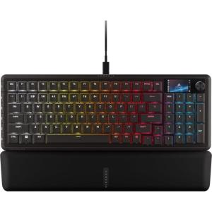 Corsair Vanguard 96 Wired Mechanical Gaming Keyboard – 96% Layout, MLX Fusion Tactile Switches, 8000Hz Polling, LCD Display, Virtual Stream Deck, G-Keys, SOCD Flashtap, QWERTY US – Black(Linear Plasma Switches)