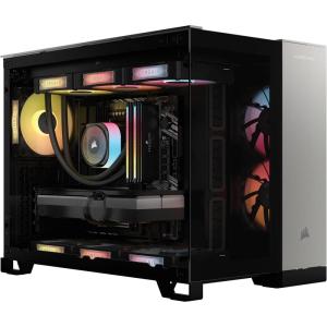 Corsair Vengeance a5100 Gaming PC – Liquid Cooled AMD Ryzen™ 7 9800X3D, NVIDIA® GeForce RTX™ 5090 GPU, 64GB Dominator Titanium RGB DDR5 Memory, 2+2TB M.2 SSD – Black/Silver