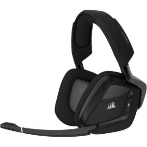 Corsair Void RGB Elite Wireless Gaming Headset – 7.1 Surround Sound – Omni-Directional Microphone – Microfiber Mesh Earpads – Up to 40ft Range – iCUE Compatible – PC, Mac, PS5, PS4 – White(Carbon)