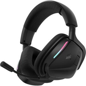 Corsair Void v2 Wireless Gaming Headset with Bluetooth for PC, PS5, PS4, Switch, Mobile – Dolby Atmos, 70 Hr Battery, Dual Wireless, Lightweight, Fast Charging – Carbon(Carbon)