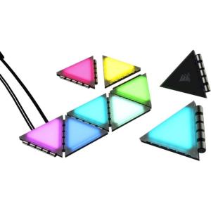 Corsair iCUE LC100 Case Accent Lighting Panels – Mini Triangle – 9X Tile Starter Kit (81 RGB LEDs with Light Diffusion, Simple Magnetic Attachment, iCUE Lighting Node PRO Included)(Expansion Kit)