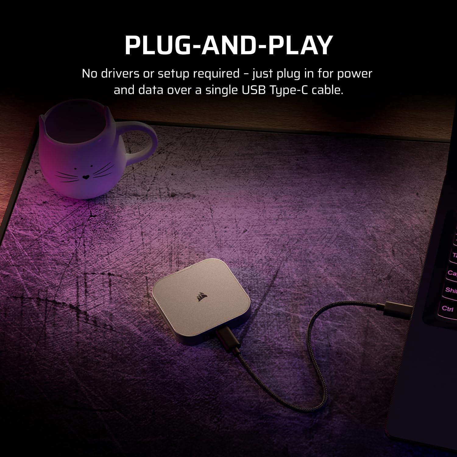 imageCORSAIR EX300U 2TB Portable External USBC SSD  USB 32 TypeC Gen2 Connection Plug and Play MagSafe Cable Included  Windows PC macOS iOS iPadOS Android  GrayGray 1TB