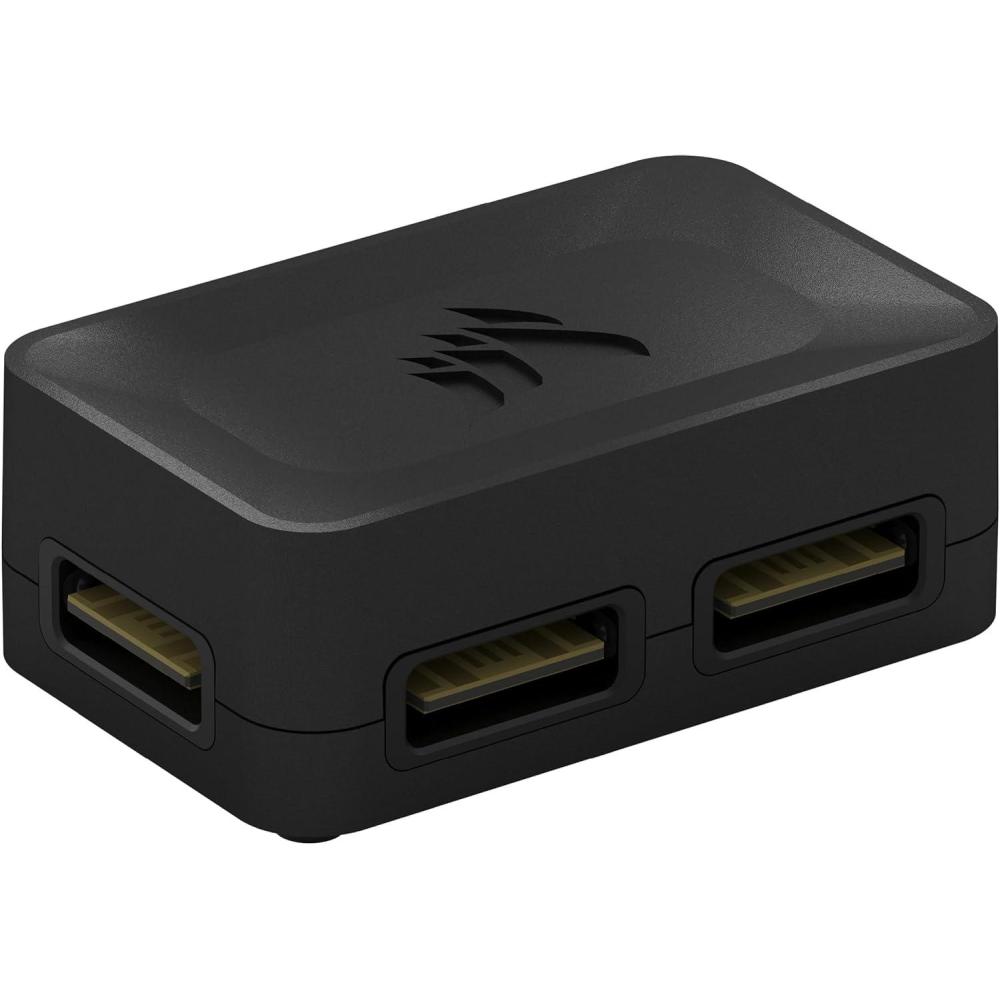 imageCORSAIR iCUE Link 4Way Signal Splitter  for Custom Cooling Setups  Magnetic Attachment  Requires iCUE Link System Hub Sold Separately  Black