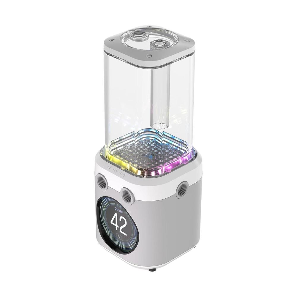 imageCORSAIR iCUE Link XD6 RGB Elite LCD PumpReservoir Unit  FlowDrive Max Pump 480x480 IPS LCD Screen Builtin Temperature Sensor 22 Addressable RGB LEDs 440ml Nylon Reservoir  Stealth GrayWhite