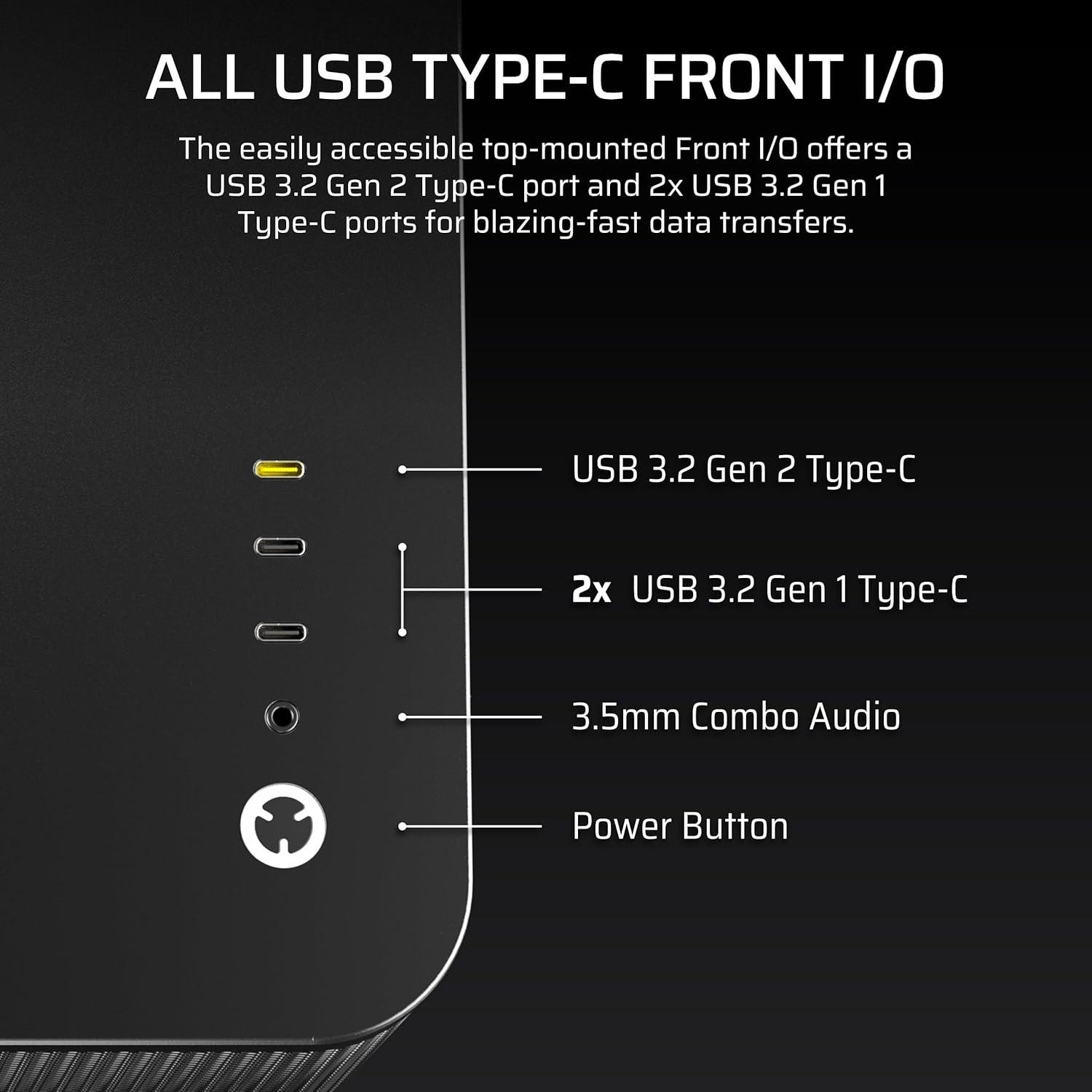 imageCORSAIR AIR 5400 LXR RGB iCUE Link TripleChamber MidTower Panoramic PC Case  3X PreInstalled ReverseRotor LXR RGB Fans LowNoise High Airflow Ducts Reverse Motherboard Support  WhiteBlack