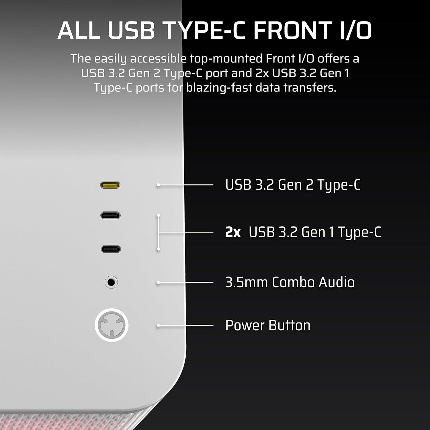 imageCORSAIR AIR 5400 LXR RGB iCUE Link TripleChamber MidTower Panoramic PC Case  3X PreInstalled ReverseRotor LXR RGB Fans LowNoise High Airflow Ducts Reverse Motherboard Support  WhiteWhite
