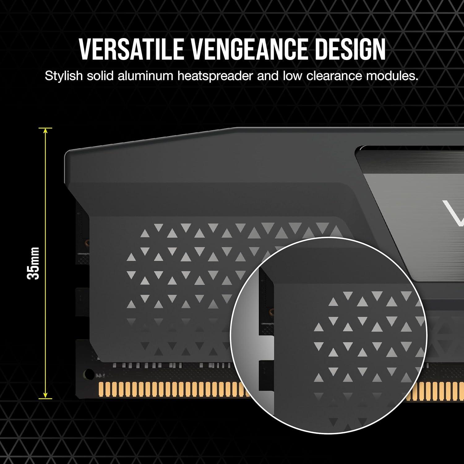 imageCORSAIR Vengeance DDR5 96GB 2x48GB DDR5 6000MHz CL30 AMD Expo Intel XMP iCUE Compatible Computer Memory  Gray CMK96GX5M2B6000Z3032GB 2 x 16GB