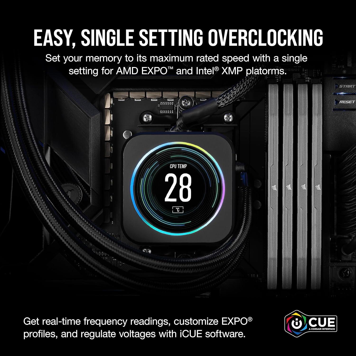 imageCORSAIR Vengeance DDR5 96GB 2x48GB DDR5 6000MHz CL30 AMD Expo Intel XMP iCUE Compatible Computer Memory  Gray CMK96GX5M2B6000Z3048GB 2 x 24GB