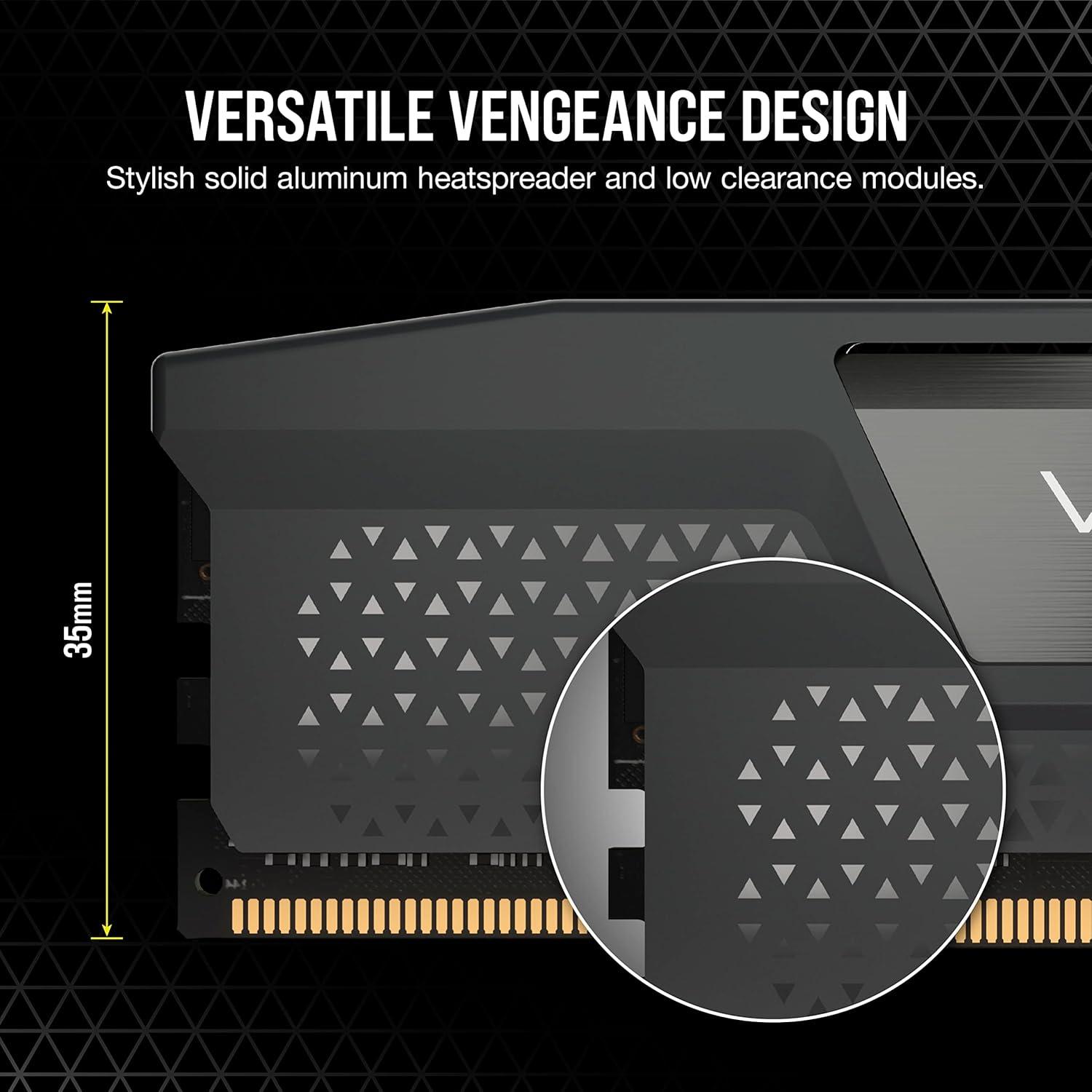 imageCORSAIR Vengeance DDR5 RAM 16GB 1x16GB 5600MHz CL40404077 125V AMD Expo Intel XMP 30 Desktop Computer Memory  Gray CMK16GX5M1B5600Z4064GB 2 x 32GB