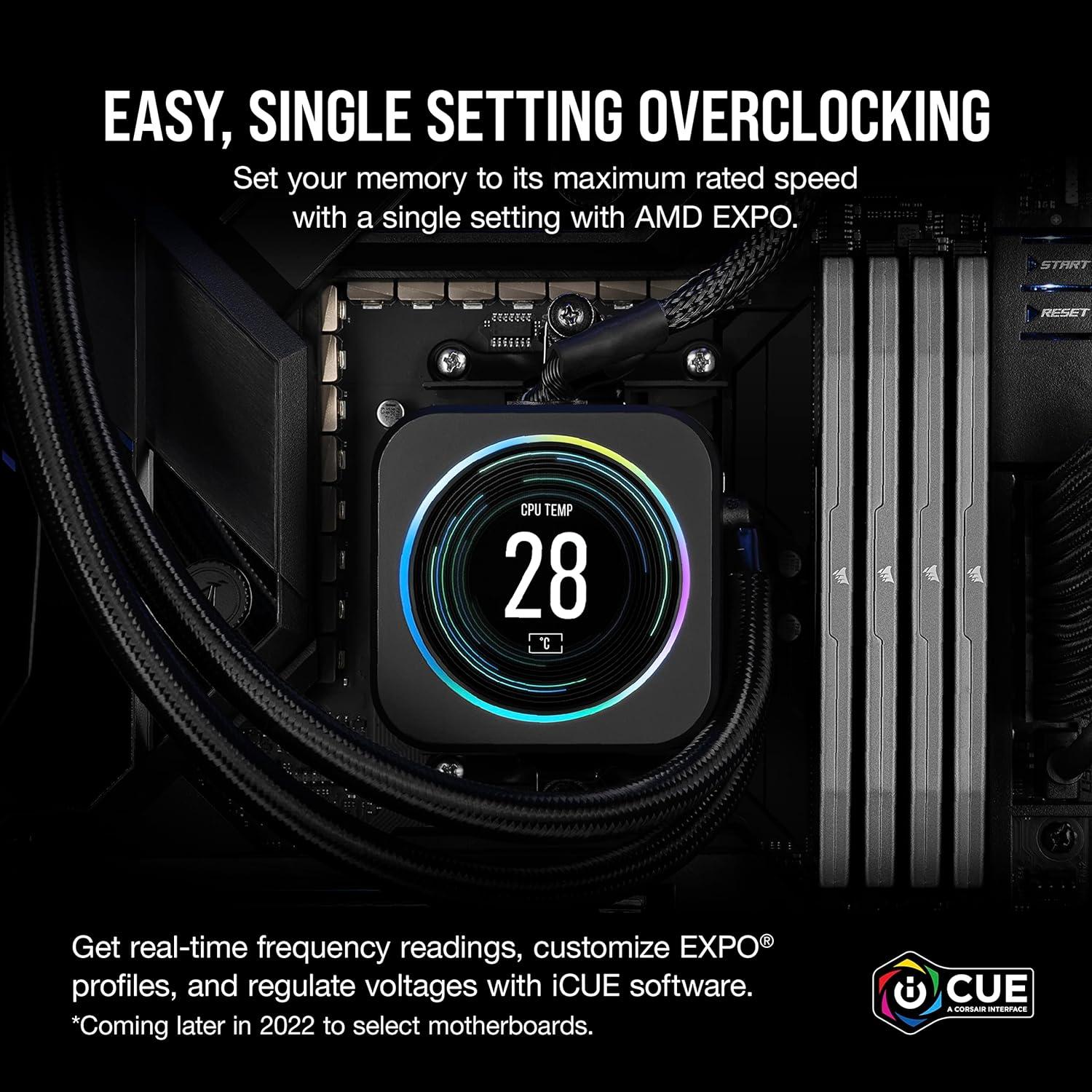 imageCORSAIR Vengeance DDR5 RAM 16GB 1x16GB 5600MHz CL40404077 125V AMD Expo Intel XMP 30 Desktop Computer Memory  Gray CMK16GX5M1B5600Z4064GB 2 x 32GB