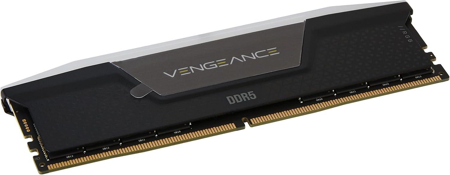 imageCORSAIR Vengeance RGB DDR5 RAM 16GB 1x16GB 5200MHz CL40 Intel XMP iCUE Compatible Computer Memory  Black CMH16GX5M1B5200C40Black