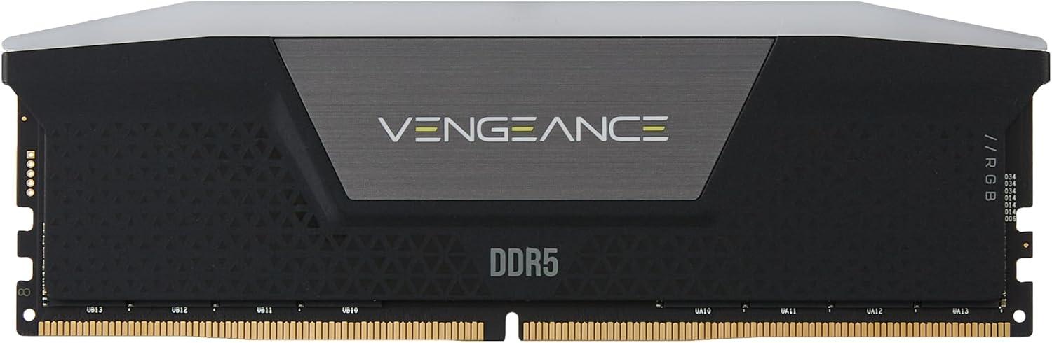 imageCORSAIR Vengeance RGB DDR5 RAM 16GB 1x16GB 5200MHz CL40 Intel XMP iCUE Compatible Computer Memory  Black CMH16GX5M1B5200C40Black