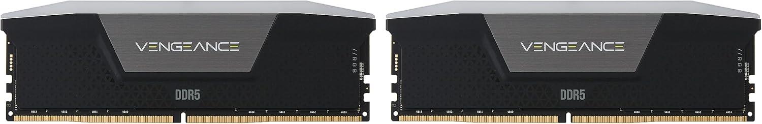 imageCORSAIR Vengeance RGB DDR5 RAM 16GB 1x16GB 5200MHz CL40 Intel XMP iCUE Compatible Computer Memory  Black CMH16GX5M1B5200C40Black