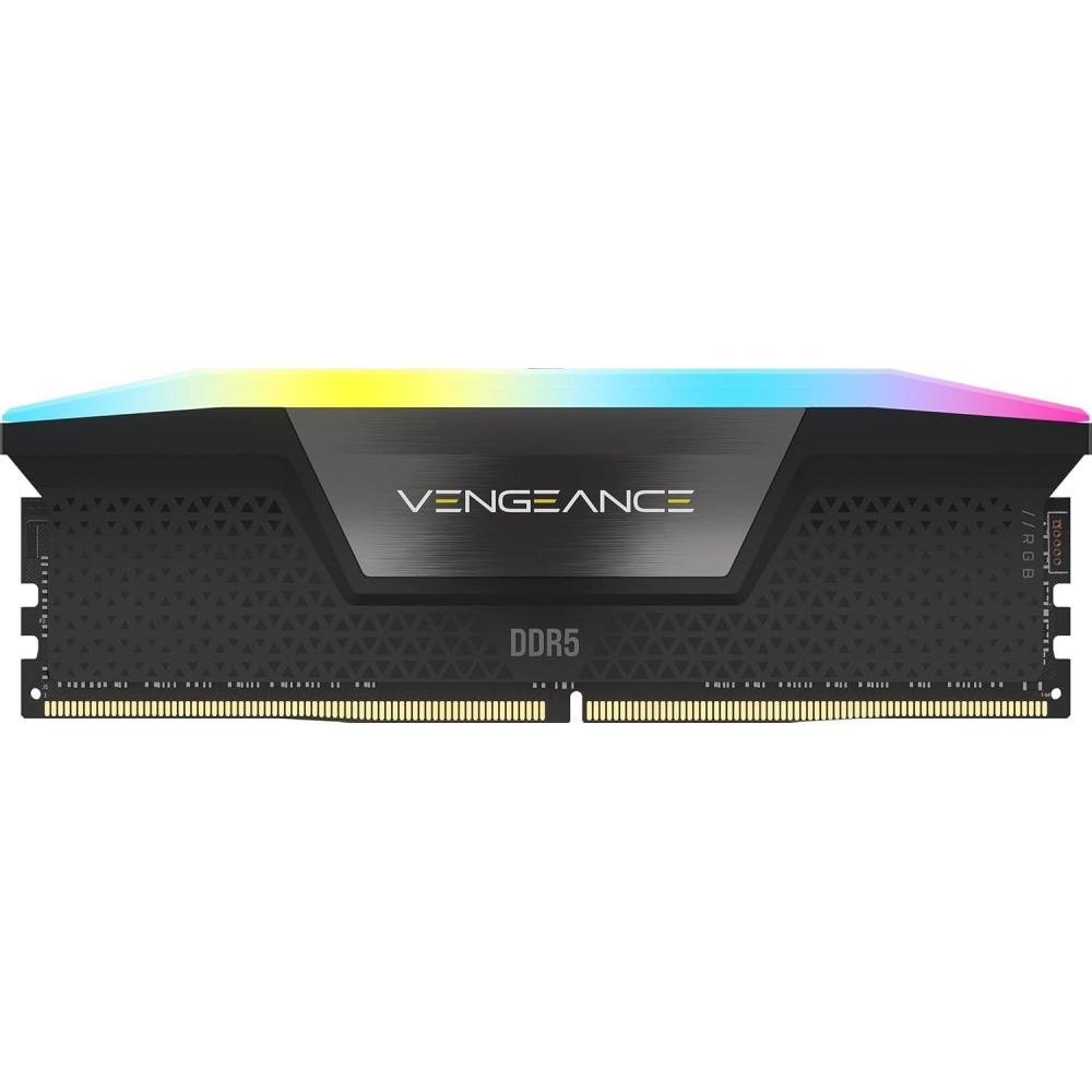 imageCORSAIR Vengeance RGB DDR5 RAM 16GB 1x16GB 5200MHz CL40 Intel XMP iCUE Compatible Computer Memory  Black CMH16GX5M1B5200C40Black