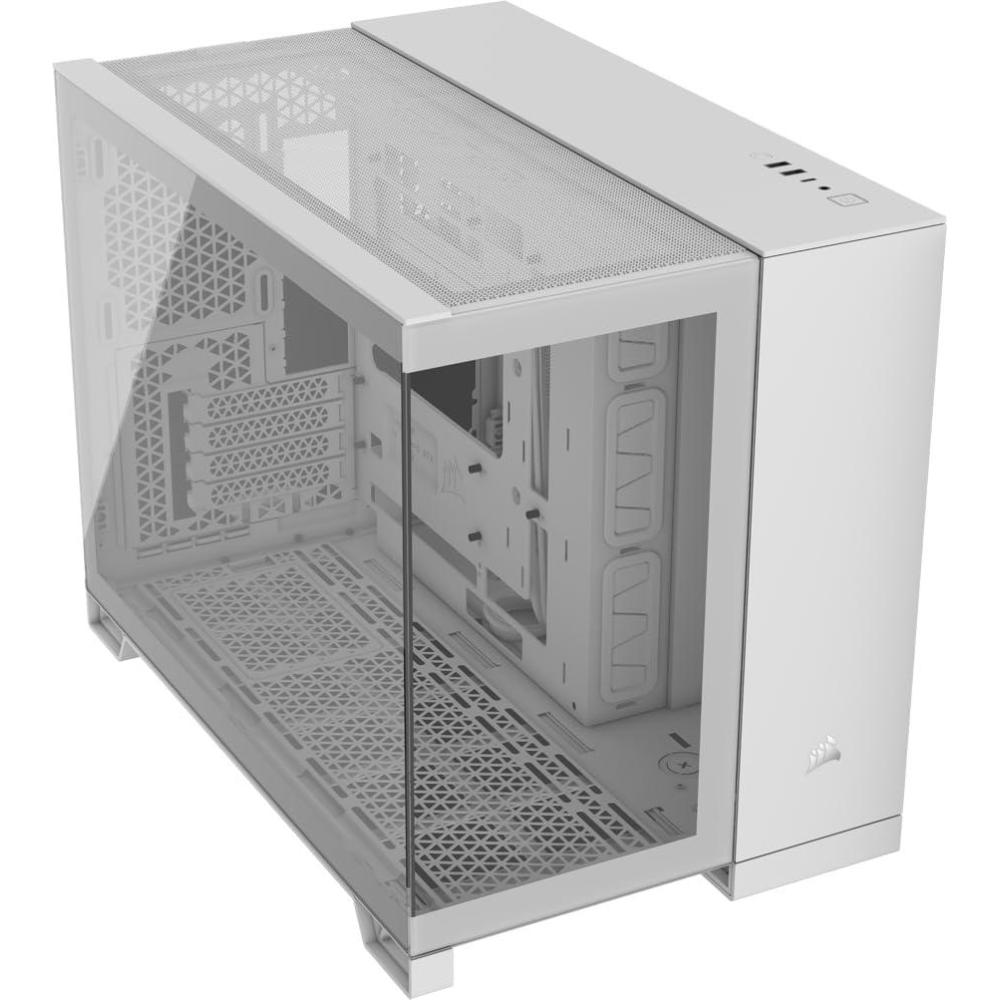 imageCORSAIR 2500X Tempered Glass mATX PC Case  No Fans Included  DualChamber Design  Wide Cooling Flexibility  Reverse Connection Motherboard Compatible  WhiteWhite