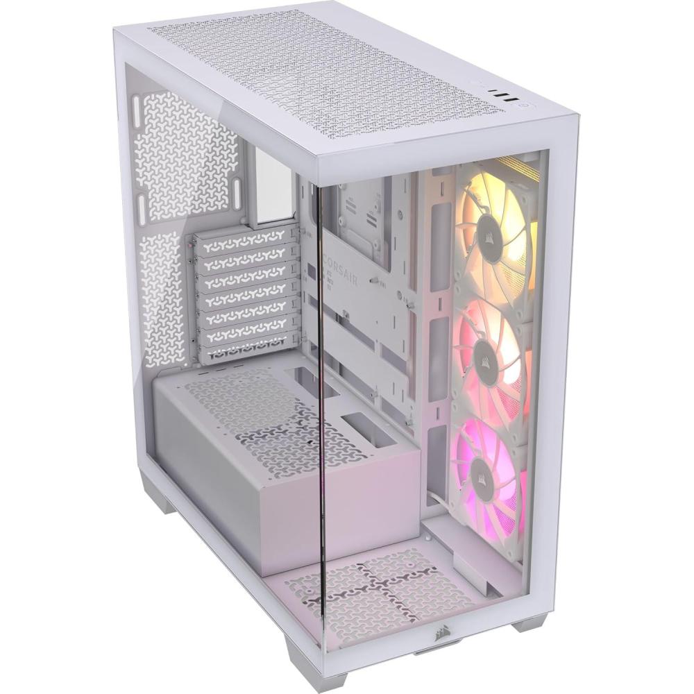 imageCORSAIR iCUE Link 3500X RGB MidTower ATX PC Case  Panoramic Tempered Glass  Reverse Connection Motherboard Compatible  3X CORSAIR iCUE Link RX120 RGB Fans Included  White