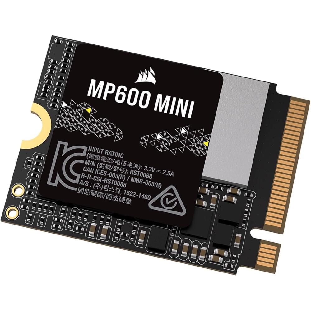 imageCorsair MP600 MINI 1TB M2 NVMe PCIe x4 Gen4 2 SSD  M2 2230  Up to 7000MBsec Sequential Read  HighDensity 3D TLC NAND  Great for Steam Deck and Microsoft Surface  Black2TB