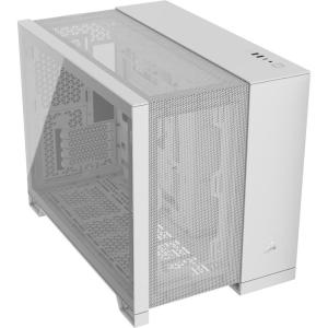 CORSAIR 2500D Airflow mATX PC Case – No Fans Included – Dual-Chamber Design – Wide Cooling Flexibility – Reverse Connection Motherboard Compatible – White