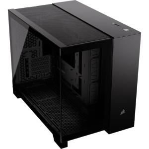 CORSAIR 2500X Tempered Glass mATX PC Case – No Fans Included – Dual-Chamber Design – Wide Cooling Flexibility – Reverse Connection Motherboard Compatible – White(Black)
